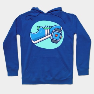 Shoes And Watch Cartoon Vector Icon Illustration Hoodie